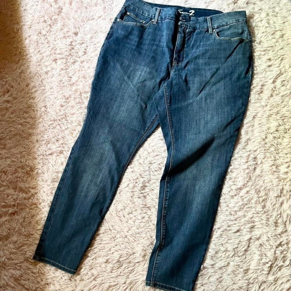 Seven7 Class Stretch Tummyless High Rise Skinny Compression Denim Jeans Women 18
